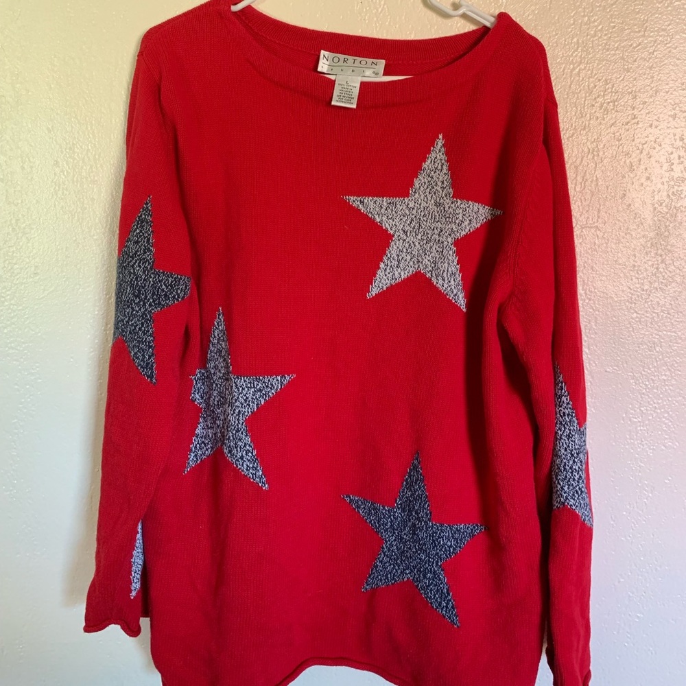 Vintage Sweater - Red with Stars